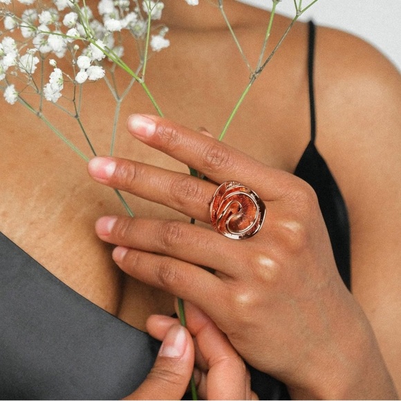 Gold Rose Statement Ring - Picture 10 of 11